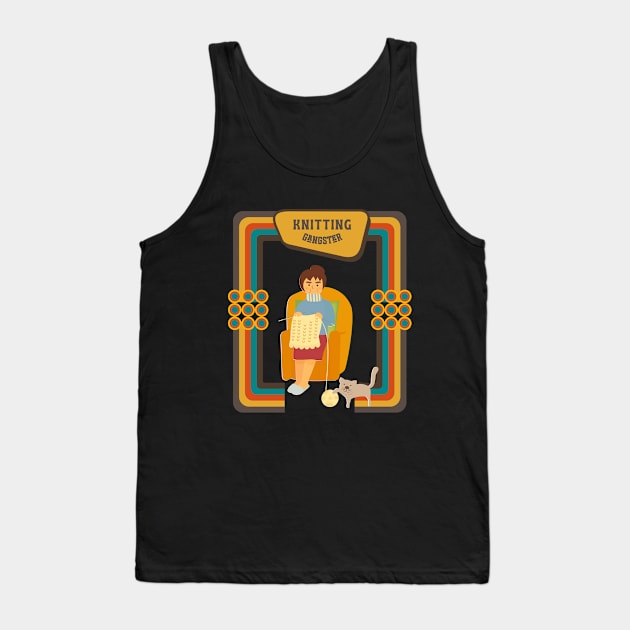 Retro knitting ganster Tank Top by happygreen